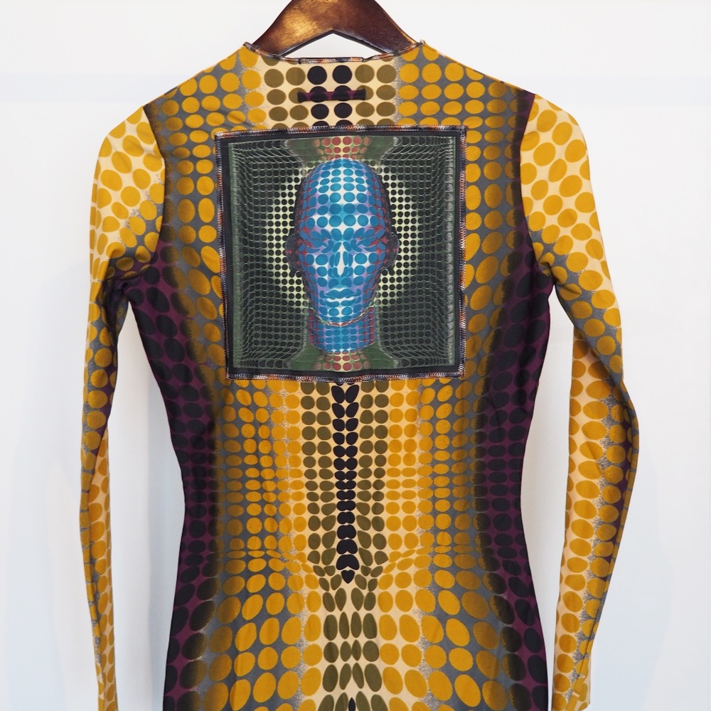Rare Jean Paul Gaultier 1990s Long-Sleeve Cyber Dots Top